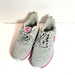 Charly  Women’s Running Shoes Size 7.5 Gray, Pink, and Yellow Casual Athletic